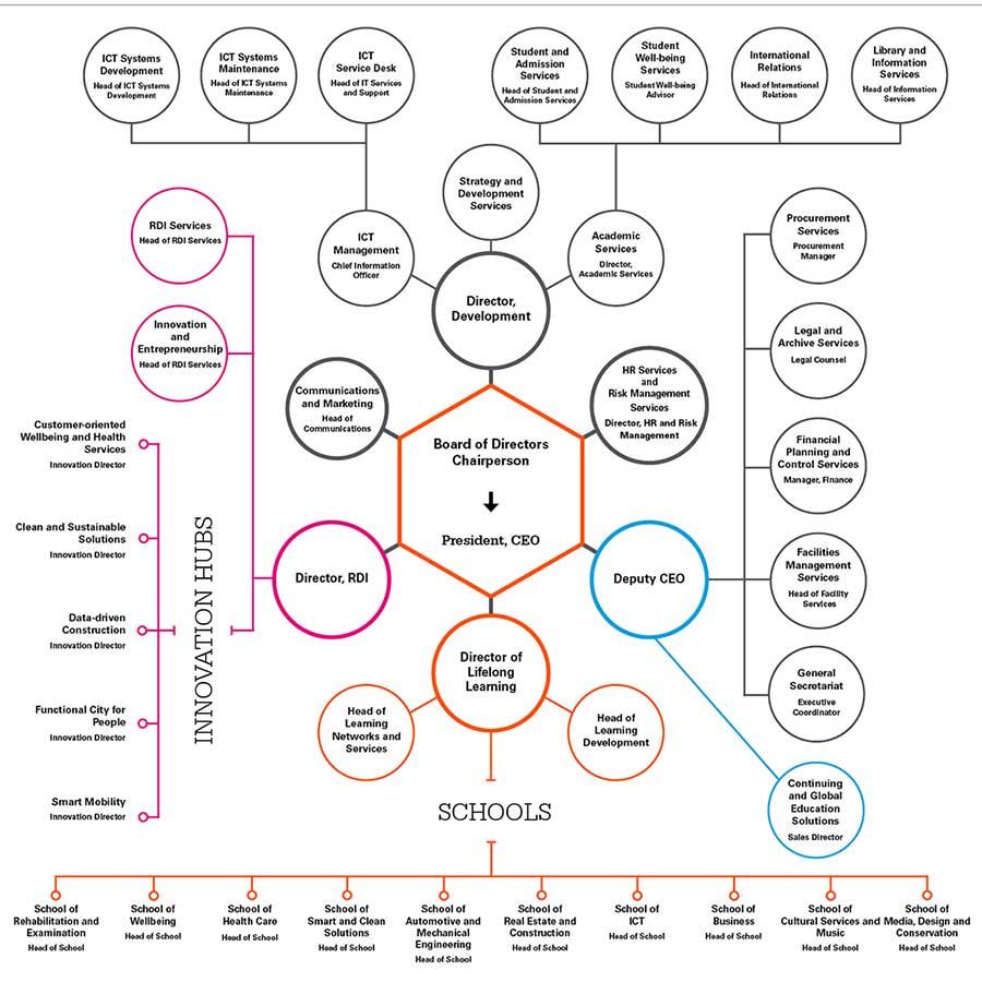 Organizational chart of Metropolia 